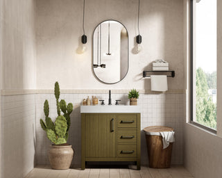 Home Living 32" Single Bathroom Vanity, Chestnut Brown