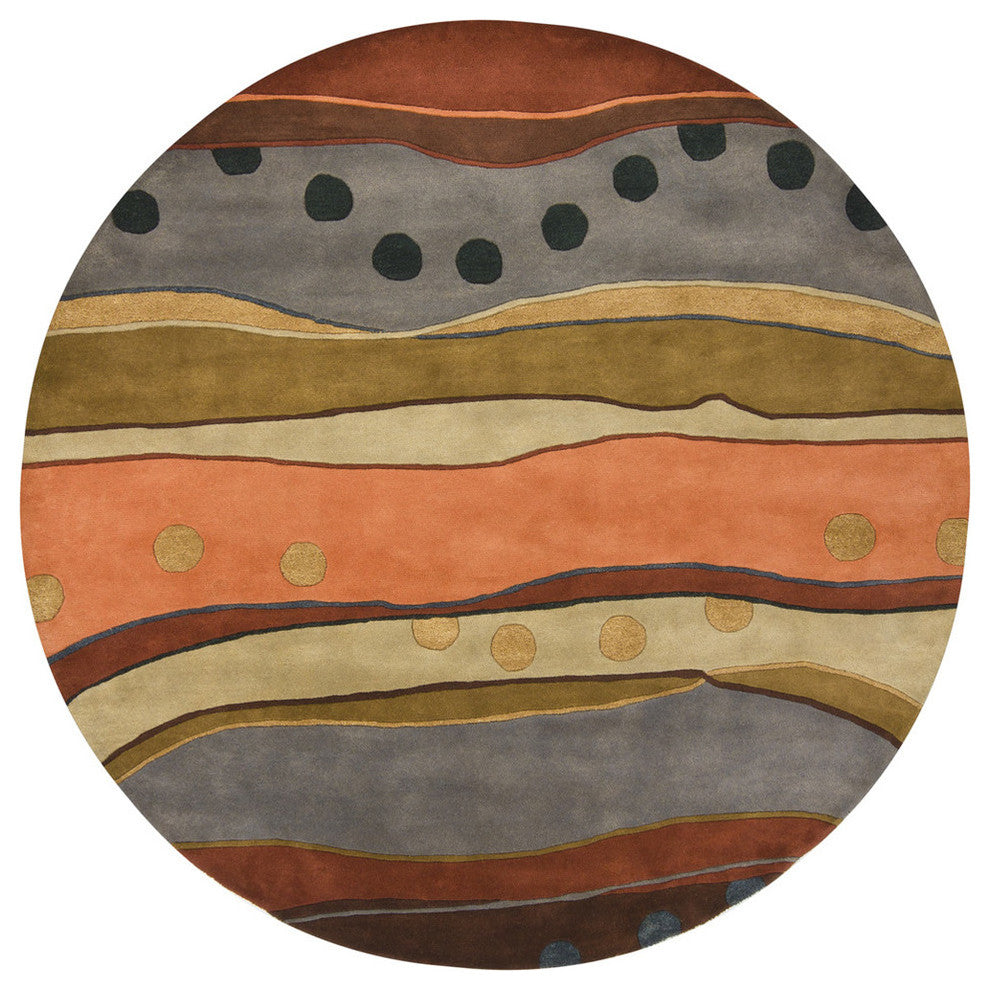 Antara Contemporary Area Rug, Multicolor, 7'9" Round