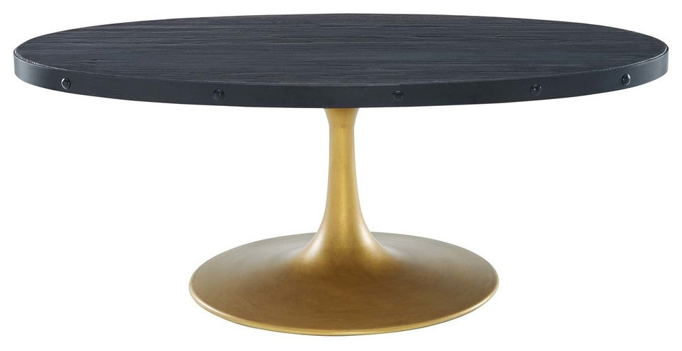 Black Gold Drive Wood Top Coffee Table
