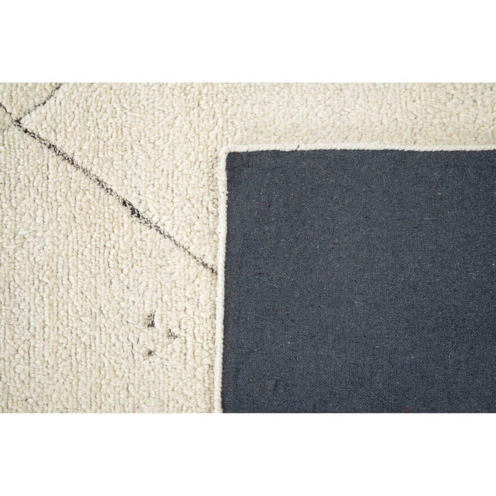 Adab Carved Lines Area Rug, Black, 3'x5'