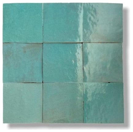 Moroccan Mosaic Zellige 4x4 in Sea Green