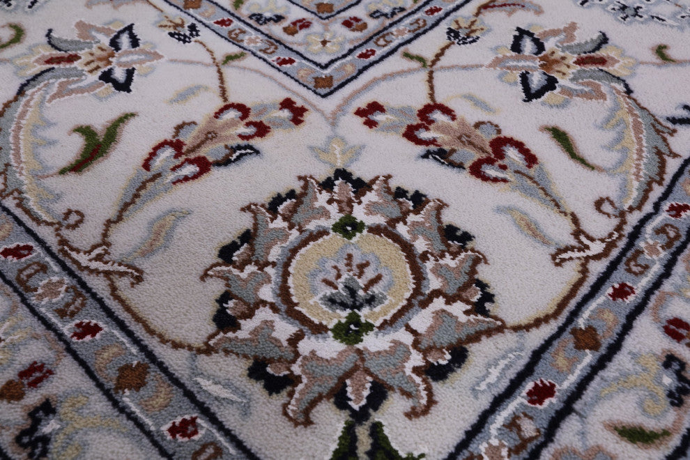 8' 1" X 10' 2" Persian Nain Wool & Silk Hand Knotted Rug - Q14728