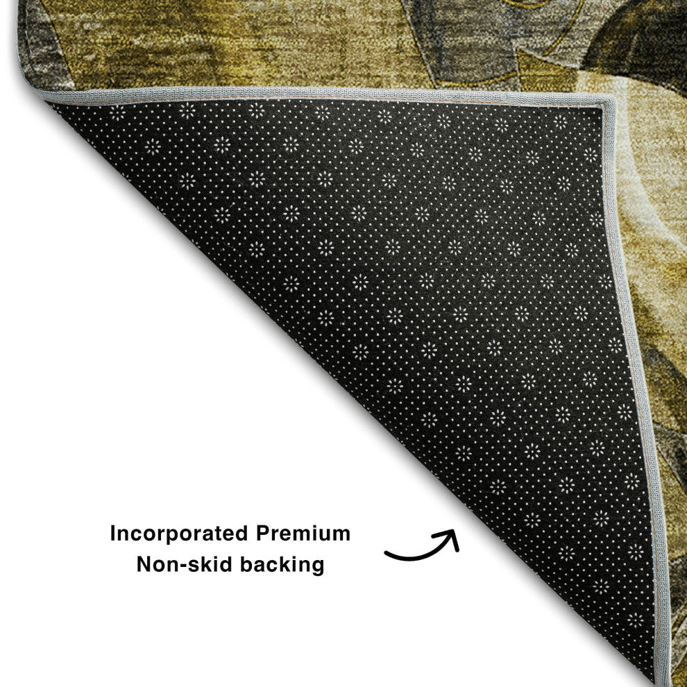 Premium Machine Washable Mayfield AMF558 Brown 3' x 5' Rug