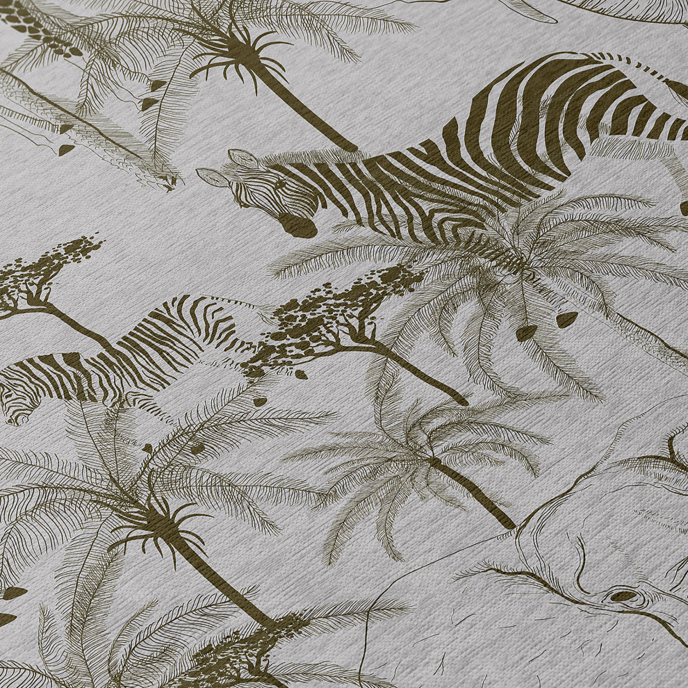 Indoor/Outdoor Tropics TC7 Grey Machine Washable 8' x 10' Rug