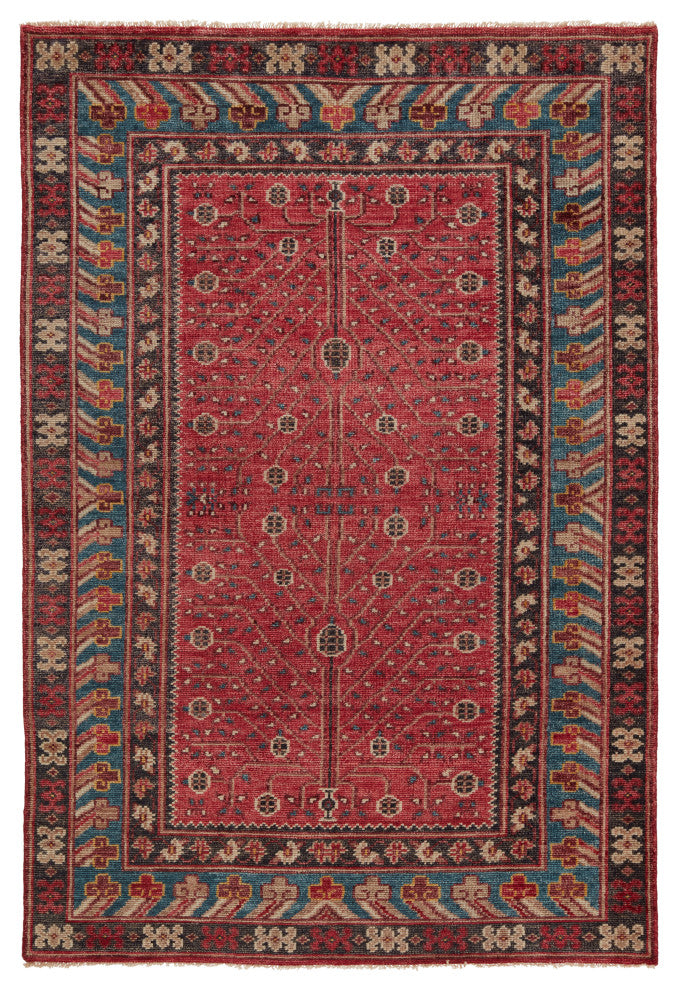 Jaipur Living Donte Hand-Knotted Oriental Red/ Blue Area Rug, 10'x14'