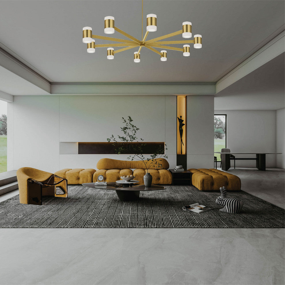 Wilson Modern 20 Light Aged Brass White Metal Chandelier