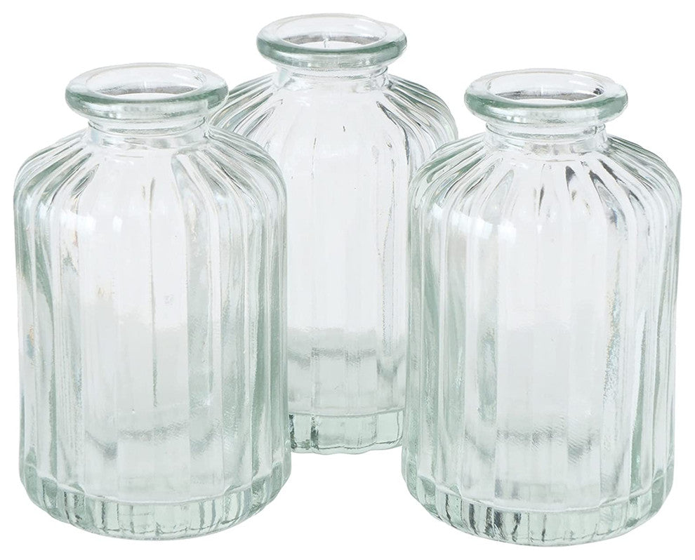 Ribbed Mini Bottle Vases