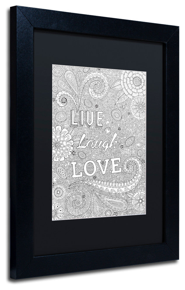 Hello Angel ''Live Laugh Love'', Black Frame, Black Mat, 14x11