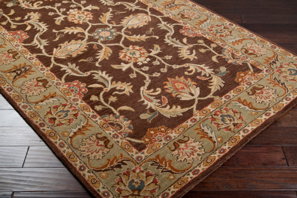 Surya Caesar CAE-1007 Traditional Area Rug, Dark Brown, 3'' x 12'' Runner
