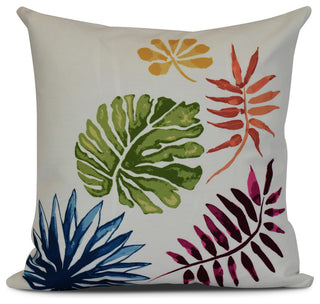 18x18", Brambles, Floral Print Pillow, Coral
