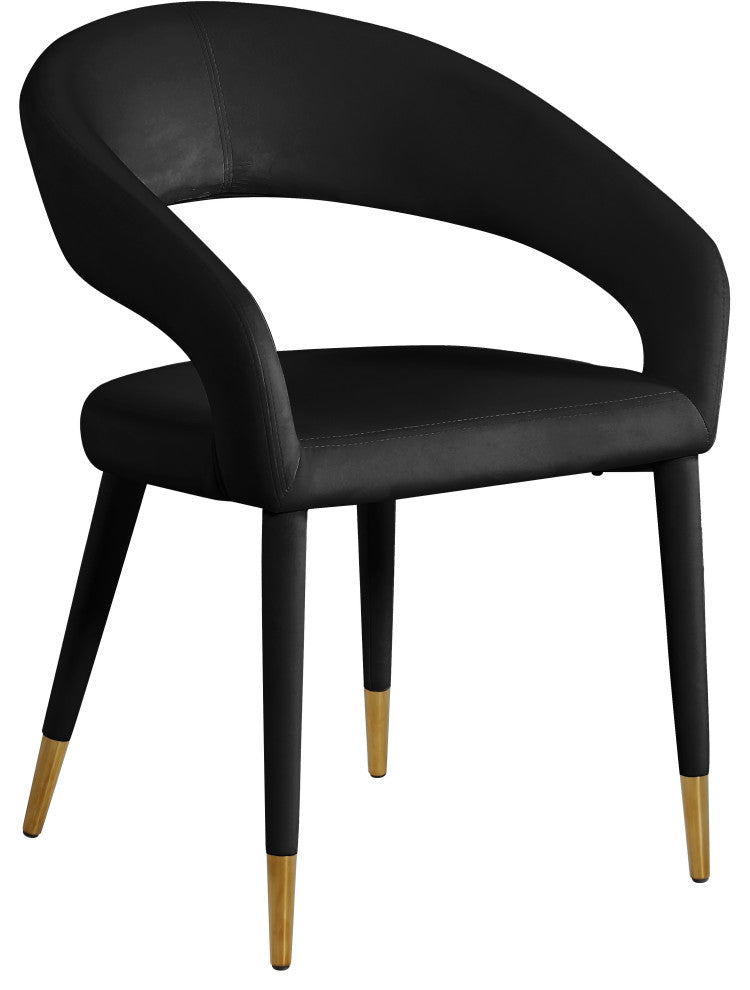 Destiny Dining Chair, Black, Velvet