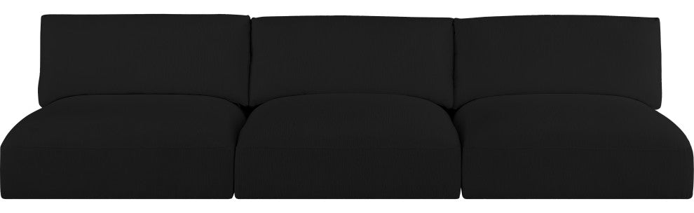 Ease Fabric Upholstered Modular Sofa, Black