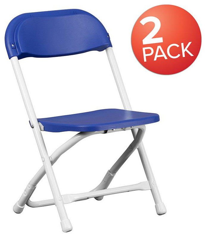 2 Pk. Kids Blue Plastic Folding Chair