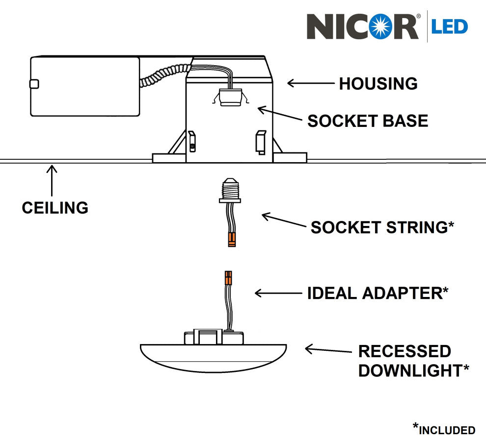 NICOR 900 Lumen LED Surface Mount Retrofit for 5" and 6" Housings, White, White/