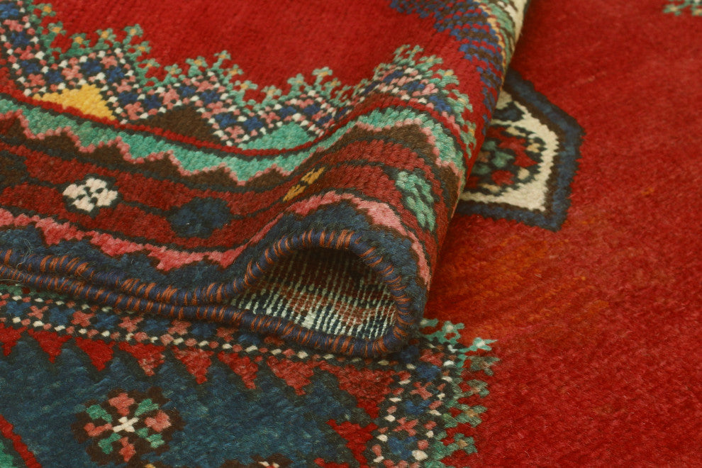 Fine Vintage Distressed Vicky Red/Ivory Runner, 3'1 x 6'1