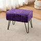 Textured Velvet Ottoman, Imperial Purple