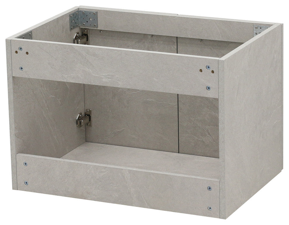 30" Wall Mount Vanity, White Stone Countertop, Light Slate Grey