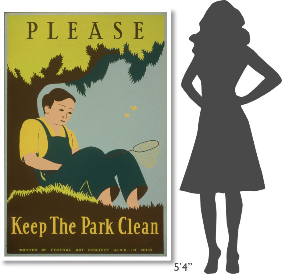 "Please Keep the Park Clean, 1938" Paper Print by Stanley Thomas Clough, 42"x62"