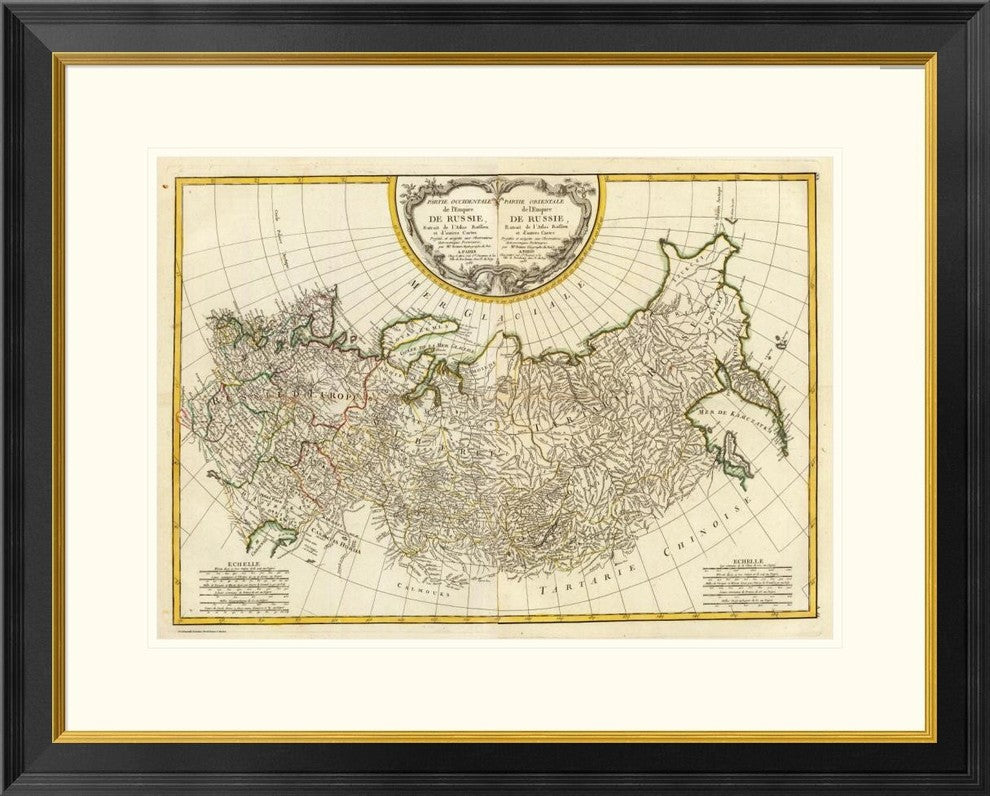 "Composite: Russia, 1785" Framed Digital Print by Rigobert Bonne, 32x26"