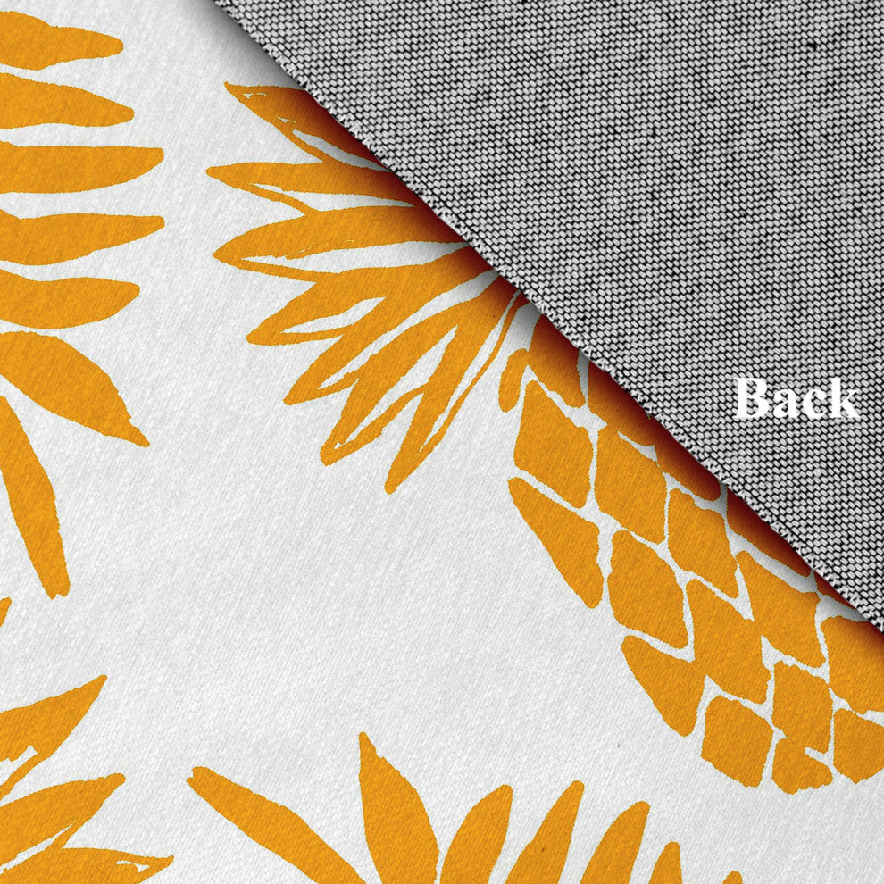 Pineapple Leaves Spring Chenille Rug, Mango, 2'x3'