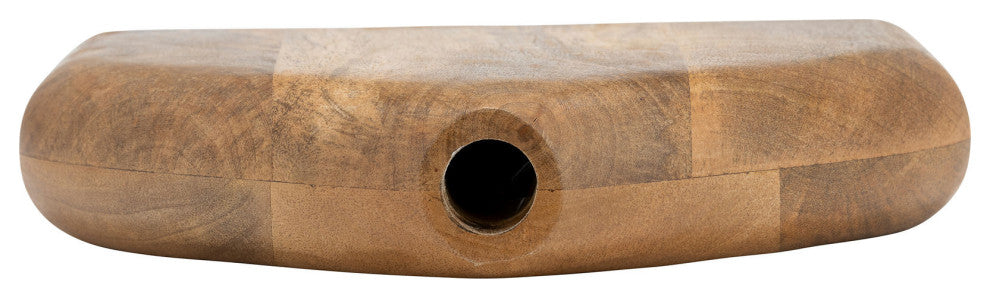 Wood, 9"h Tapered Vase, Brown