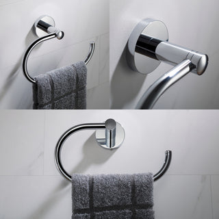 4-in-1 Elie Bath Hardware Set Towel Bar, Ring, Paper Holder, Hook Chrome