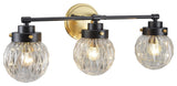 Aspen Creative 62277, Bathroom Vanity 3 Lights Fixture, Gold/Black
