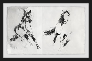 "Running Horses" Framed Painting Print, 36"x24"