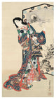 "Beauty before a Screen, 1800s" Digital Paper Print by Kawanabe Kyosai, 18"x32"