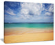 "Bright Seashore With Heavy Clouds" Modern Beach Canvas Art Print, 20"x12"