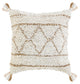 Ox Bay Handwoven White/Brown Diamond Cotton Blend Pillow Cover, 20"x20"