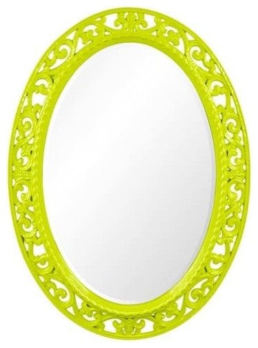 Suzanne Oval Mirror, Metallic Black