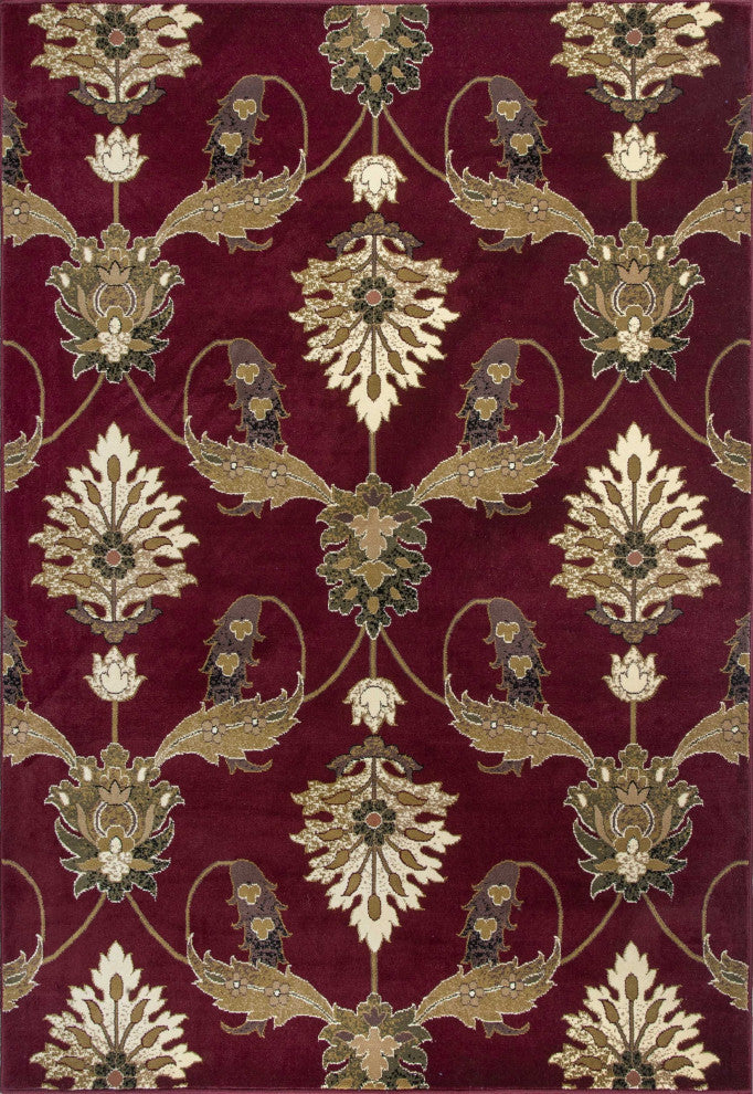 HomeRoots 9' x 13' Polypropylene Red Area Rug