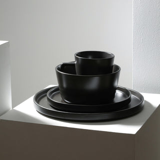 Stone Lain Celina Stoneware 32 Piece Dinnerware Set, Black Matte