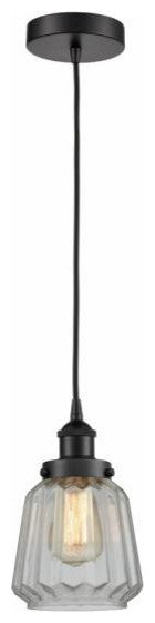 Innovations 616-1PH-BK-G142 1-Light Mini Pendant, Matte Black