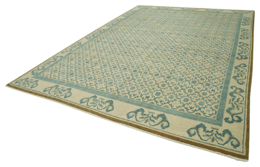 Rug N Carpet - Handmade Oriental 9' 11" x 13' 11" Soft Oushak Area Rug