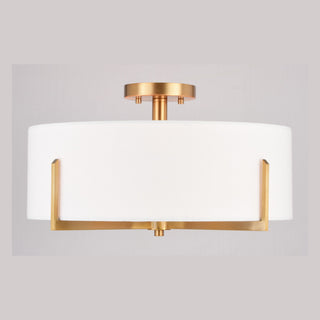 Surrey 18" 4 Light Semi-Flush Mount Natural Brass