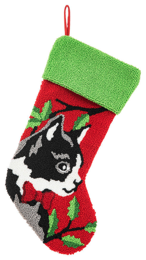 20.5"L Hooked Stocking, Cat