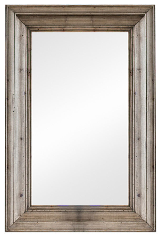 Large Rectangular Waxed Pine Mirror