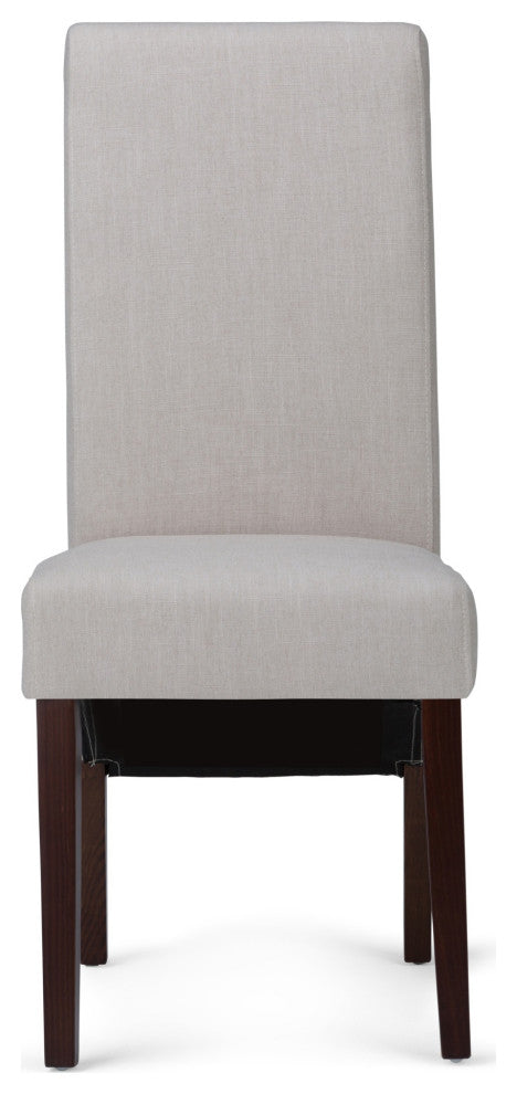 Avalon Deluxe Parson Dining Chair (Set Of 2) In Light Beige Linen Look Fabric