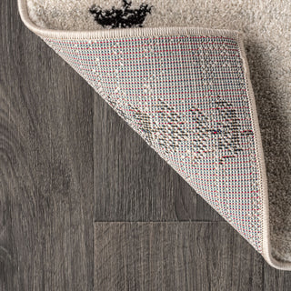 Zaina Moroccan Beni Souk Area Rug, Cream/Black, 2'x8'
