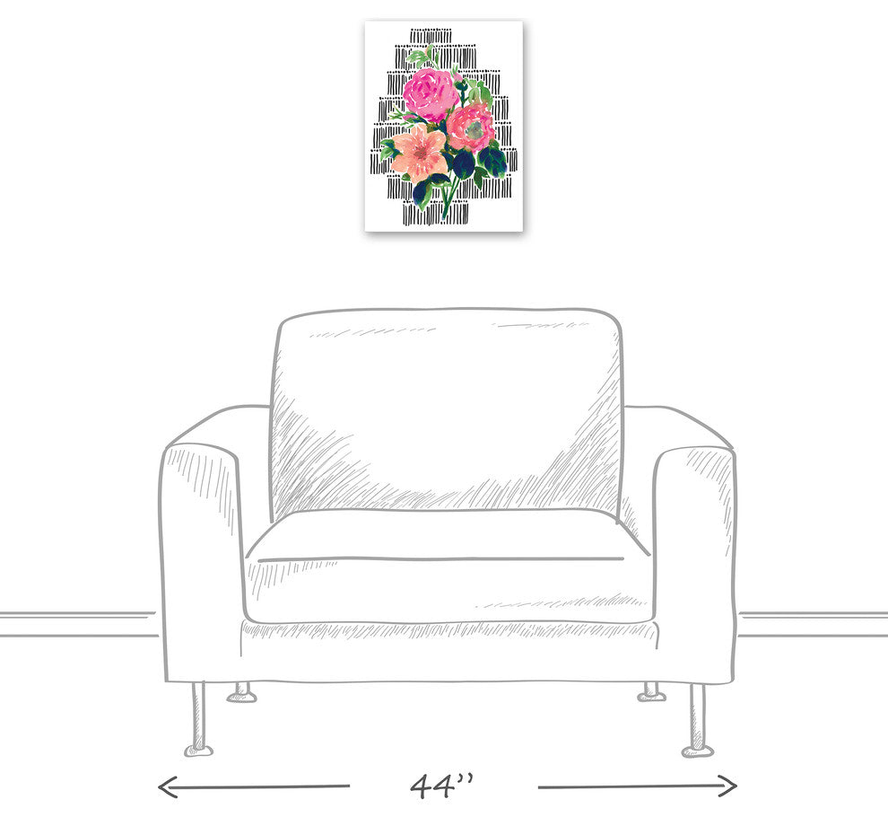 Watercolor Wild Flower Boquet 12x16 Canvas Wall Art