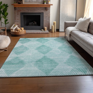 Premium Machine Washable Mayfield AMF539 Teal 9' x 12' Rug