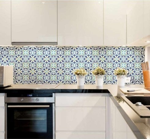 Augusta Tile Stencil, Portuguese Tile Stencils, DIY Faux Tiles, Large