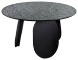 Modrest Maxine Modern Hammered Grey Glass Round Dining Table