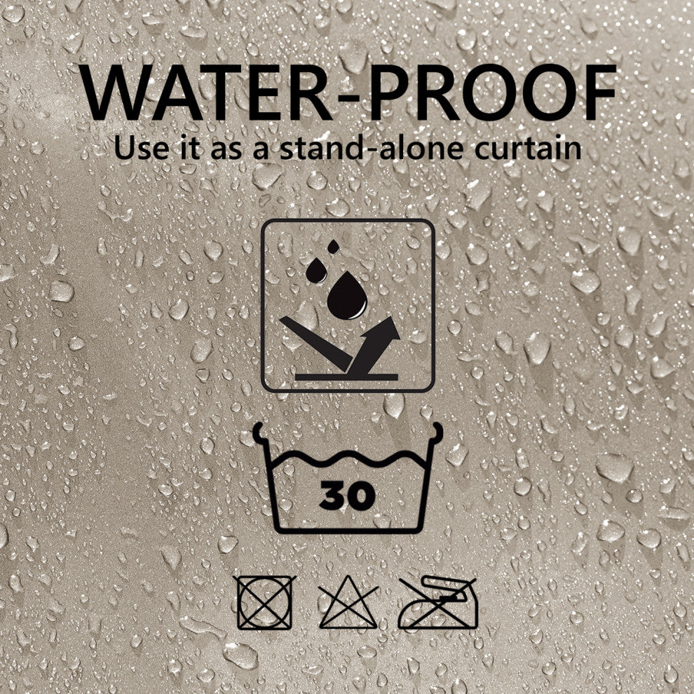 Hookless Shower Curtain Polyester Cubic, Taupe