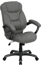 High Back Microfiber Contemporary Executive Swivel Office Chair, Gray