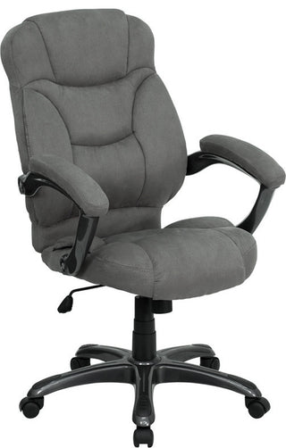 High Back Microfiber Contemporary Executive Swivel Office Chair, Gray