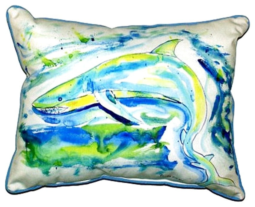 Green Shark Extra Large Zippered Pillow 20x24