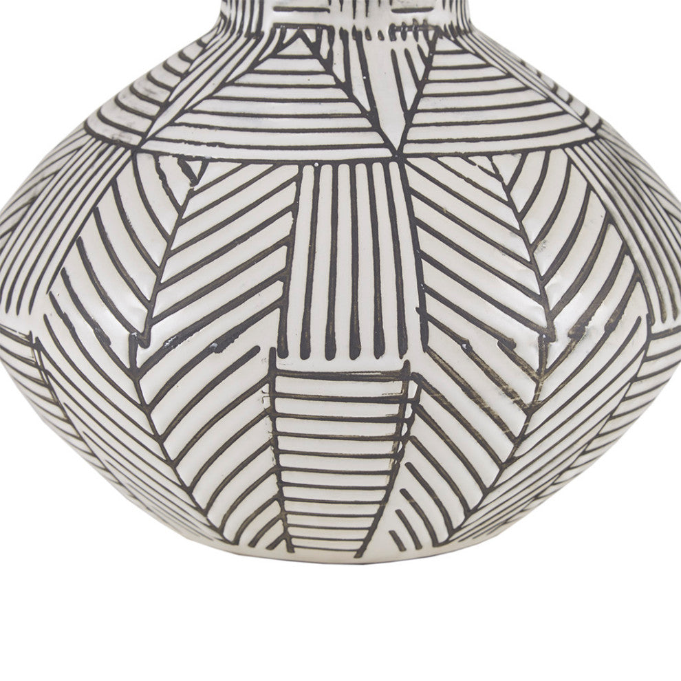 INK+IVY Agape Boho Ceramic Table Lamp, Black and White